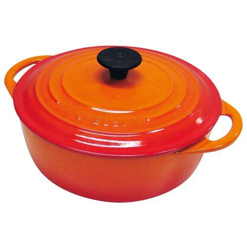 ル・クルーゼ(LE CREUSET) ココット ビス ロンド IH対応 両手鍋 18cm(オレンジ)