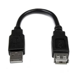 StarTech(スターテック) USBEXTAA6IN(ブラック) USB2.0 延長アダプタケーブル 15cm｜ebest