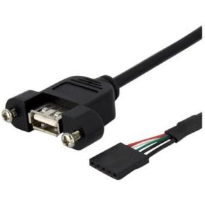 StarTech(スターテック) USBPNLAFHD1 USB 2.0パネルマウント型変換ケーブル 30cm｜ebest