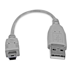 StarTech(スターテック) USB2HABM6IN(グレー) ミニUSBケーブル A-Mini-B 15cm｜ebest