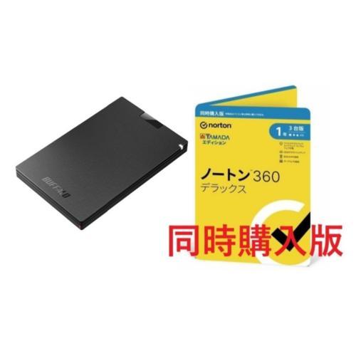 SSD-PG1.0U3-BC(ブラック) ポータブルSSD 1TB + ノートンライフロック ノート...