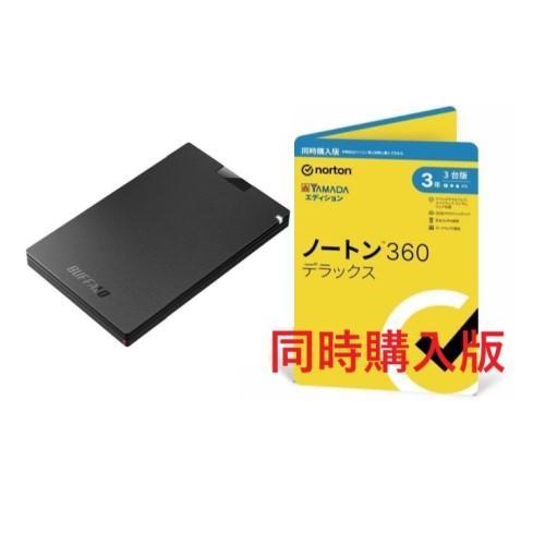 SSD-PG2.0U3-BC(ブラック) ポータブルSSD 2TB + ノートンライフロック ノート...