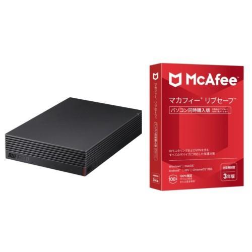 HD-EDS4U3-BE パソコン&amp;テレビ録画用 外付けHDD 4TB + マカフィー リブセーフ ...