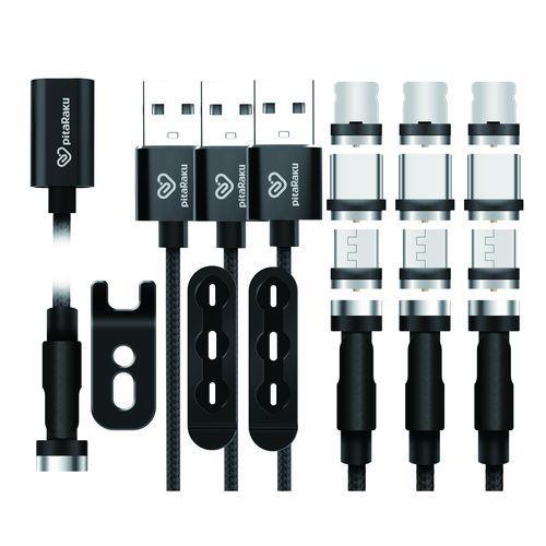 クマザキエイム pitaRaku ピタラク 魔法のスマホ充電ケーブル ブラック PRS-01K