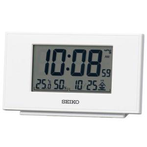 セイコークロック(Seiko Clock) 置き時計 白 本体サイズ:9.1×14.8×4.7