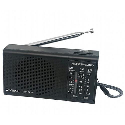 WINTECH KMR-64SW AM/FM/SWポータブルラジオ 短波放送対応 片耳イヤホン付属 ...
