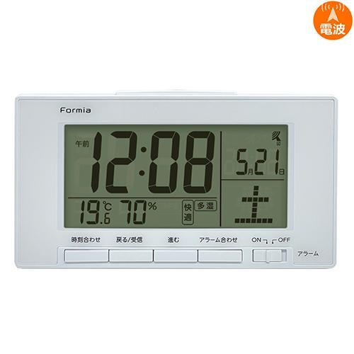 保土ヶ谷電子販売 HT-034RC ホワイト 電波デジタル時計