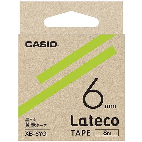 CASIO(カシオ) XB-6YG(黄緑) ラテコ 詰め替え用テープ 幅6mm