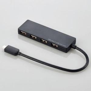 エレコム(ELECOM) U2HC-A429BBK(ブラック) USB Type-C接続4ポートUSB2.0ハブ 15cm｜ebest