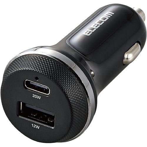 エレコム(ELECOM) MPA-CCPD08BK ブラック 車載充電器 タイプCポート USBポー...
