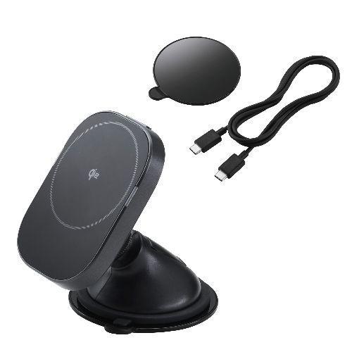 エレコム(ELECOM) W-QC12BK 黒 ワイヤレス充電器 Qi2 車 用 マグネット スマホ...