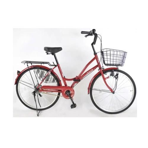 21テクノロジー(21Technology) 折りたたみ自転車 シティサイクル ママチャリ 24イン...