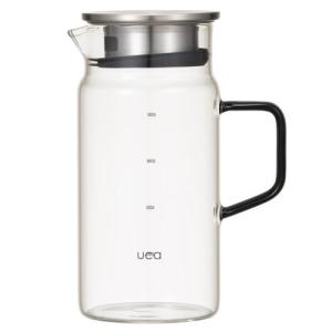 シービージャパン(CB JAPAN) LOG 耐熱ガラスウォータージャグ 麦茶ポット 1.0L フィルター付き 熱湯OK 食洗機OK 耐熱ガラスウォータージャグ ハンドル付き
