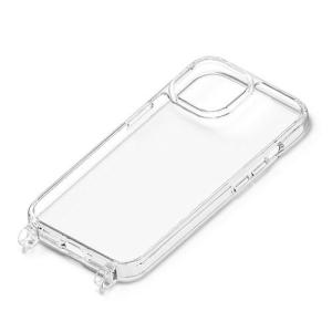 PGA iPhone15 Plus用 ショルダーストラップホール付クリアハイブリッドケース クリア｜ebest