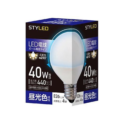STYLED(スタイルド) SDG40D1 LED電球 ボール電球形 G70(昼光色) E26口金 ...