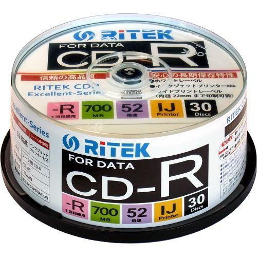 ライテック CD-R700EXWP.30RT C データ用 CD-R 700MB 一回記録 プリンタ...