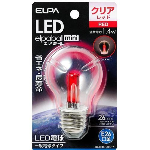 エルパ(ELPA) LDA1CR-G-G557 クリアレッド LED装飾電球 S形ミニ球形 E26 ...