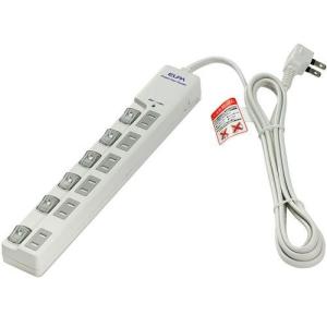 エルパ LEDランプスイッチ付タップ 6個口 2m WLS-LU6200RS