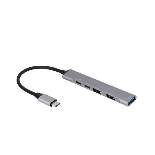 ナカバヤシ UH-C3384-GY グレー PD対応USB3.2 gen1+2.0 4ポートアルミハ...