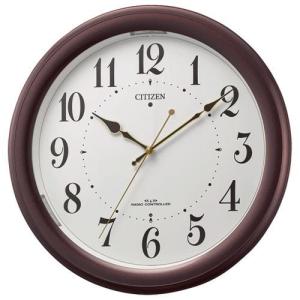 RHYTHM(リズム) 4MY861-006 茶メタリック色光沢仕上 白 電波掛け時計