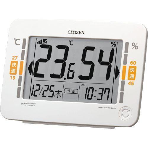 RHYTHM(リズム) 8RZ232-003 高精度 デジタル 温湿度計 (電波時計 機能付き) カ...