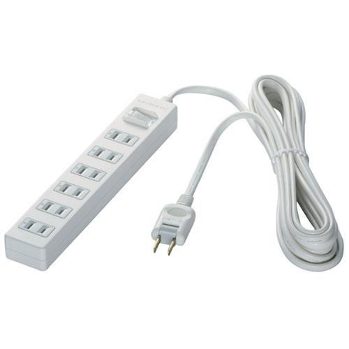 バッファロー(BUFFALO) 2ピン式電源タップ 6個口 上挿し 2m BSTAPPS2620WH...