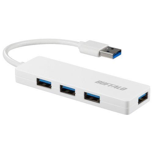 バッファロー(BUFFALO) BSH4U120U3WH ホワイト 4ポートUSBハブ 10cm