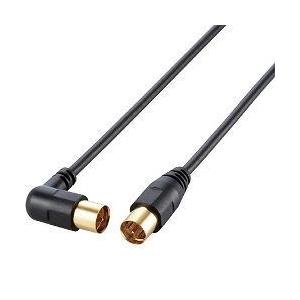 エレコム(ELECOM) AV-ATLS20BK ブラック アンテナケーブル L型-ストレート 2m