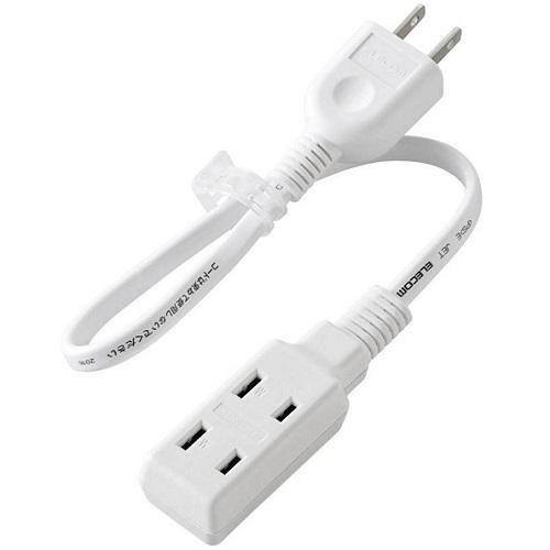 エレコム(ELECOM) T-M303WH ホワイト モバイル電源タップ 延長コード 2ピン 3個口...