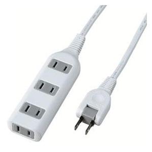 ヤザワ Y02S403WH ホワイト 耐トラ付タップ4個口3m 上挿し3・横挿し1