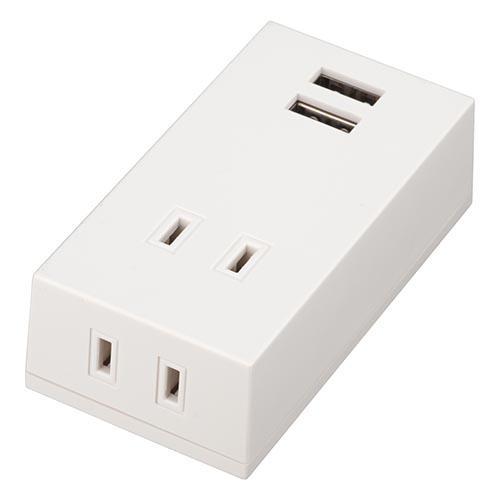 ヤザワ Y02FS400WH2U ホワイト フロントタップ型2AC+2USB2.1A