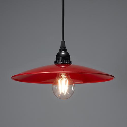 ヤザワ PDR04L01RD レッド レトロ ペンダントライト ランプ付き