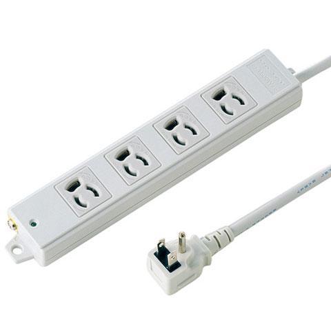 サンワサプライ 工事物件タップ 4個口 上挿し 3m TAP-K4L-3