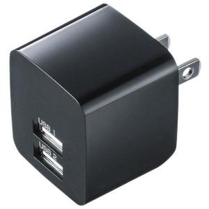 サンワサプライ ACA-IP44BK(ブラック) USB充電器 2ポート 2.4A｜ebest