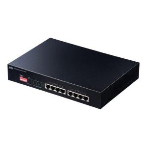 サンワサプライ LAN-GIGAPOE81 長距離伝送・ギガビット対応PoEスイッチングハブ 8ポート