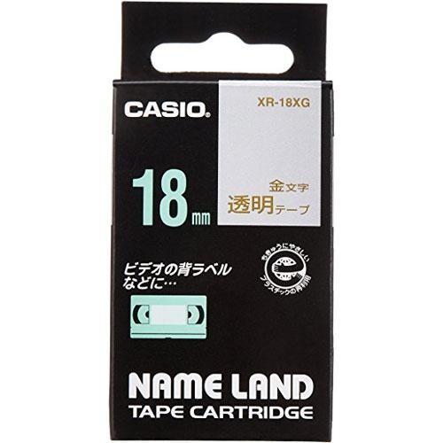 CASIO(カシオ) XR-18XG 透明テープ(8m) 金文字/透明 18mm