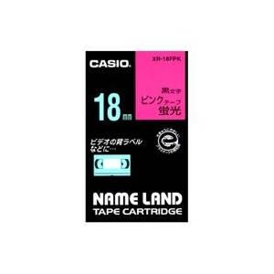 CASIO(カシオ) XR-18FPK ネームランド 蛍光色テープ 蛍光ピンク/黒文字 18mm