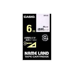 CASIO(カシオ) XR-6X ネームランド 透明テープ 黒文字 6mm
