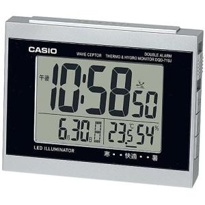 CASIO(カシオ) DQD-710J-8JF(シルバー) 電波目覚まし時計 温湿度計付き｜ebest