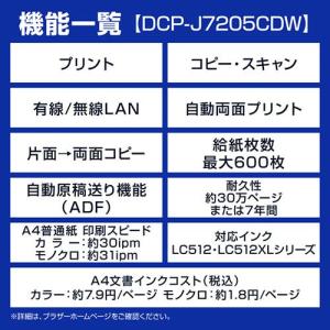ブラザー(brother) DCP-J7205...の詳細画像2