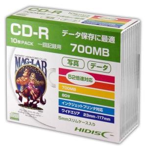 HI-DISC(ハイディスク) HDCR80GP10SC データ用 CD-R 700MB 一回記録用 プリンタブル 52倍速 10枚｜ebest