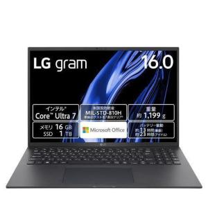 LGエレクトロニクス LG 16Z90S-MA78J2 LG gram 16型 Core Ultra 7/16GB/1TB/Office オブシディアンブラック 16Z90S-MA78J2｜ebest