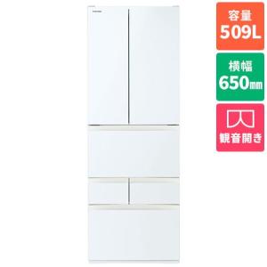 【標準設置料金込】【長期保証付】東芝(TOSHIBA) GR-W510FH-EW グランホワイト 6ドア冷蔵庫 観音開き 509L 幅650mm｜ebest