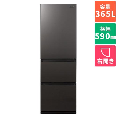 【標準設置料金込】冷蔵庫 二人暮らし 365L 3ドア 右開き パナソニック NR-C374GC-T...