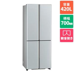 アクア 冷蔵庫 475L 観音開き 2ドア 幅83.5cm ガラスドア タッチパネル