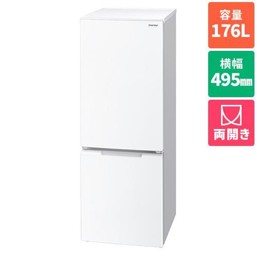 【設置＋リサイクル】シャープ(SHARP) SJ-D18K-W(マットホワイト) 2ドア冷蔵庫 つけ...