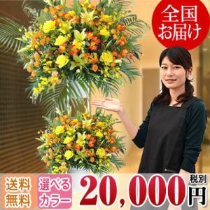 花 お祝いスタンド花 豪華2段スタンド180cm位 20000円(税別) あすつく お届け地域は全国主要都市(一部除く) 開店祝い、オープン、開業祝いなど【stde】