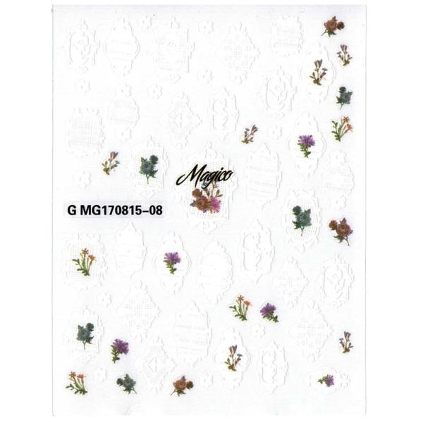 簡単貼るだけ ネイルシール レース&amp;押し花風 [ 花 秋ネイル 落ち着いた レース 押し花 ]