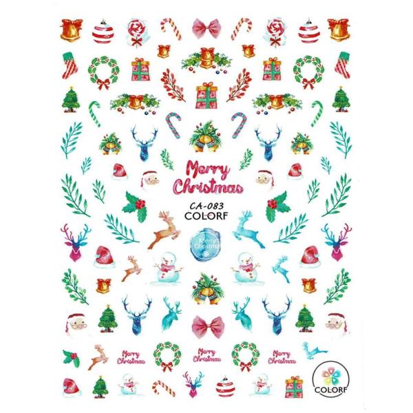 簡単貼るだけ ネイルシール 水彩の優しいクリスマス [ クリスマス トナカイ サンタ 雪だるま スノ...
