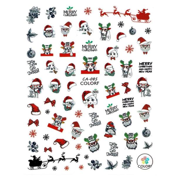 簡単貼るだけ ネイルシール 動物たちのクリスマス [ クリスマス サンタ 猫 ねこ ネコ 犬 いぬ ...